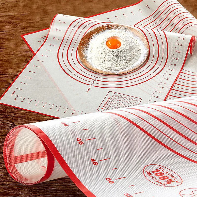 Silicone Baking Mat with Scale – Non-Stick Rolling Dough, Fondant & Pastry Mat | BPA-Free | 3 Sizes, 6 Colors