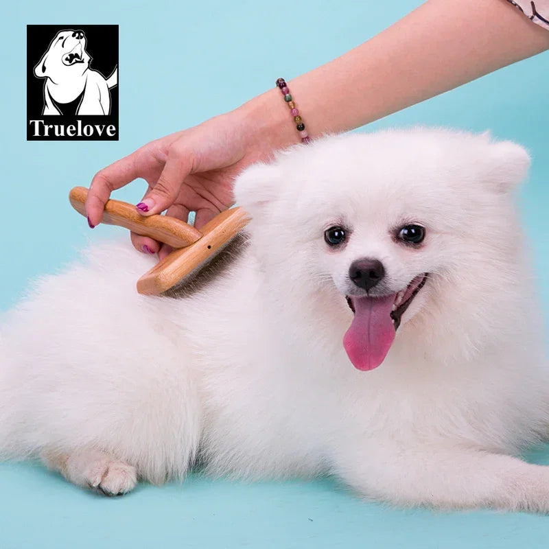 Truelove Pet Slicker Brush for Dogs & Cats–Soft Deshedding Grooming Comb, Bamboo Handle, Removes Loose Hair & Tangles TLK20131 Peaceful Pleasures Health and Wellness