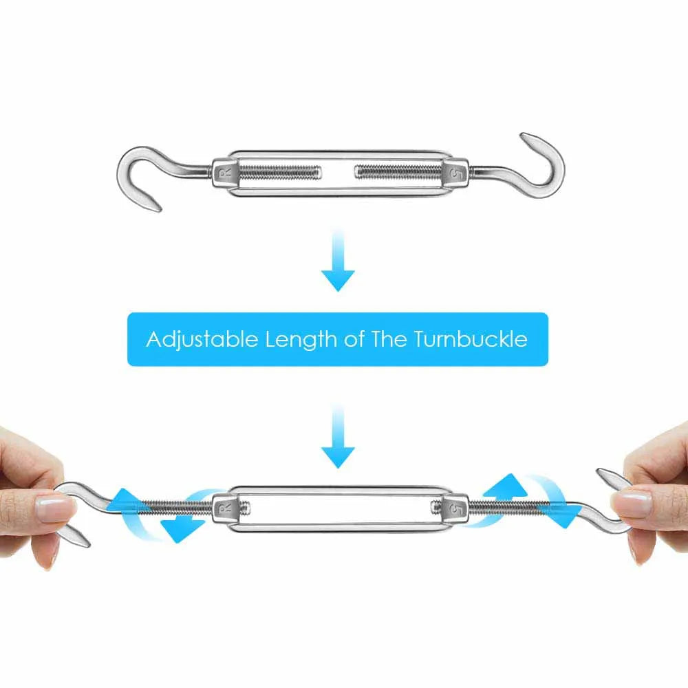316 Stainless Steel Shade Sail Hardware Kit – Hooks & Screws