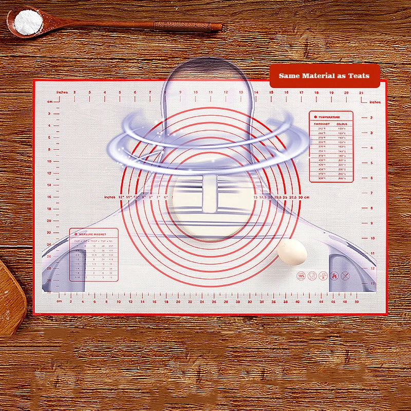 Silicone Baking Mat with Scale – Non-Stick Rolling Dough, Fondant & Pastry Mat | BPA-Free | 3 Sizes, 6 Colors