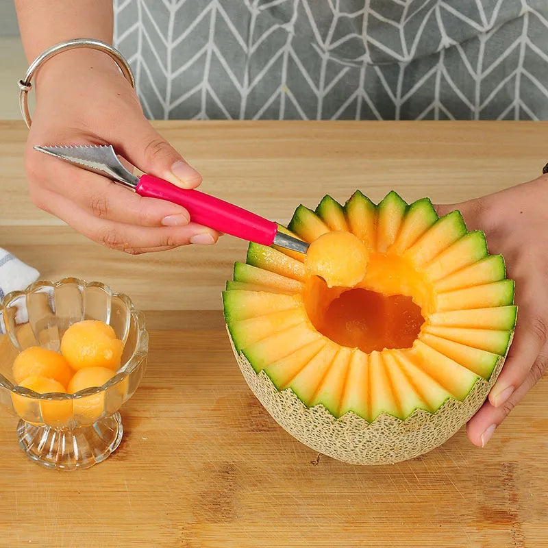 Stainless Steel Melon Baller & Fruit Scoop – Multi-Function Ice Cream & Melon Scooping Tool, 17.5cm