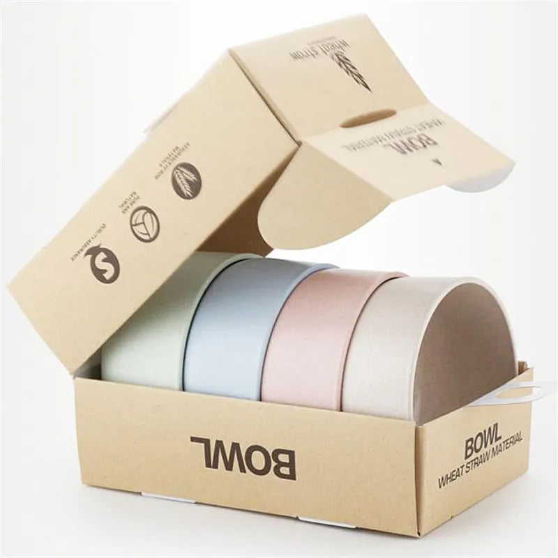 4.5Inch Tableware Soup Rice Salad Cereal Noodles Eco-friendly Bowl Dish Bowl Soup Rice Bowl for Kitchen Children Food Container Peaceful Pleasures Health and Wellness 4PC