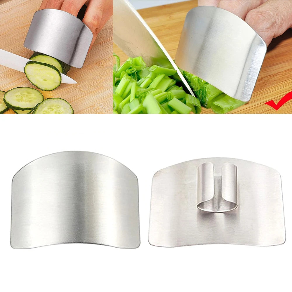 Finger Guard Protect Stainless Steel Finger Hand Protector Guard Knife Slice Chop Shield Kitchen Tool Peaceful Pleasures Health and Wellness
