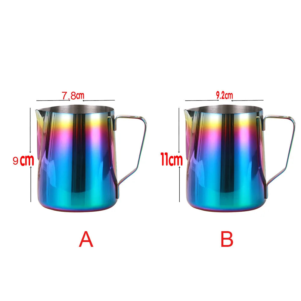 Colorful Stainless Steel Milk Frothing Pitcher – Latte Art Jug (350ml / 600ml)