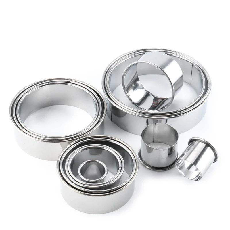 11-Pc Stainless Steel Round Cookie Cutter Set – Biscuit & Mousse