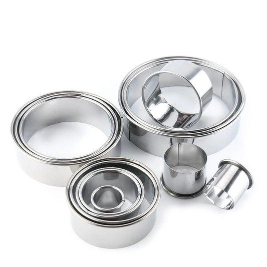 11-Piece Stainless Steel Round Cookie Cutter Set – Biscuit, Mousse & Pastry Molds Peaceful Pleasures Health and Wellness