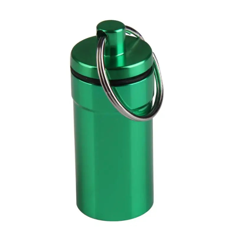 1pc Mini Waterproof Pill Box Key Ring Chain Medicine Case Holder Container Outdoor Travel Portable Medicine Bottles Peaceful Pleasures Health and Wellness