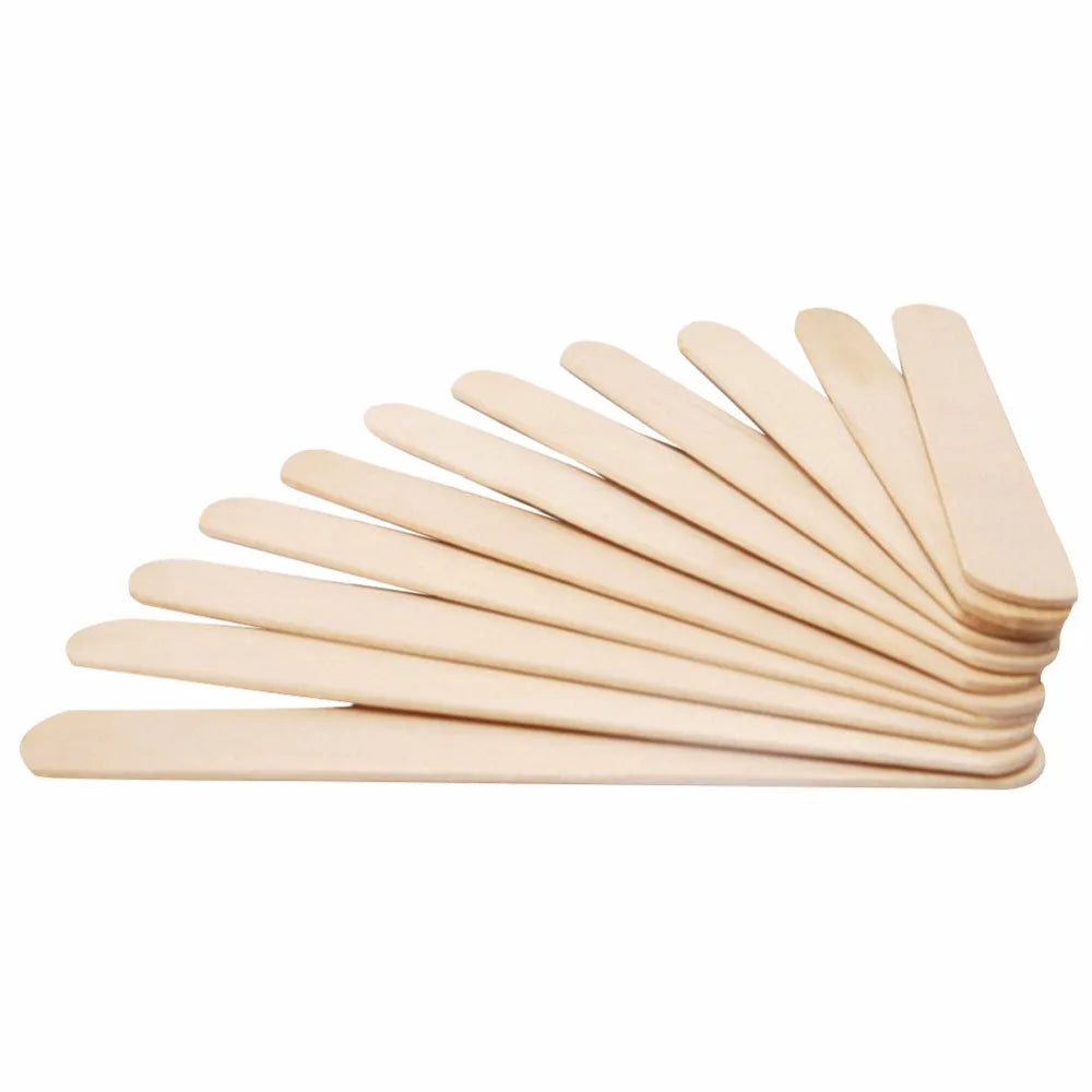 50-Pack Wooden Popsicle & Ice Cream Sticks – Natural Wood, 2 Sizes, for DIY Crafts & Ice Lollies