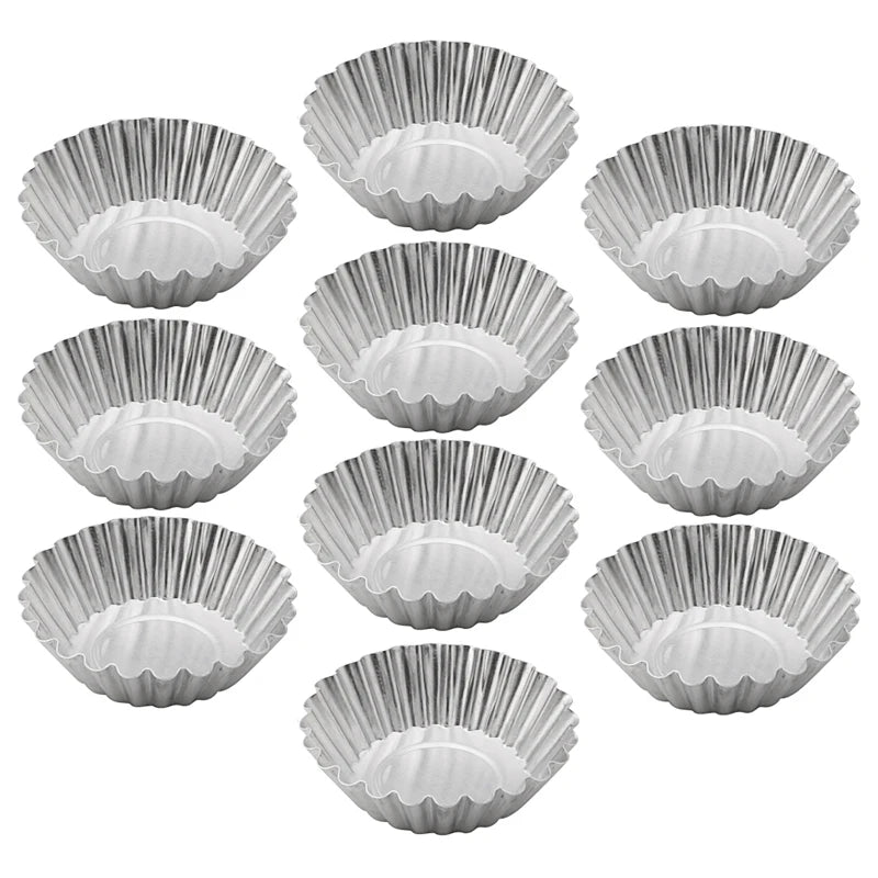 20-Pack Aluminum Chrysanthemum Egg Tart & Cake Mold Set | 7cm Reusable Baking Molds