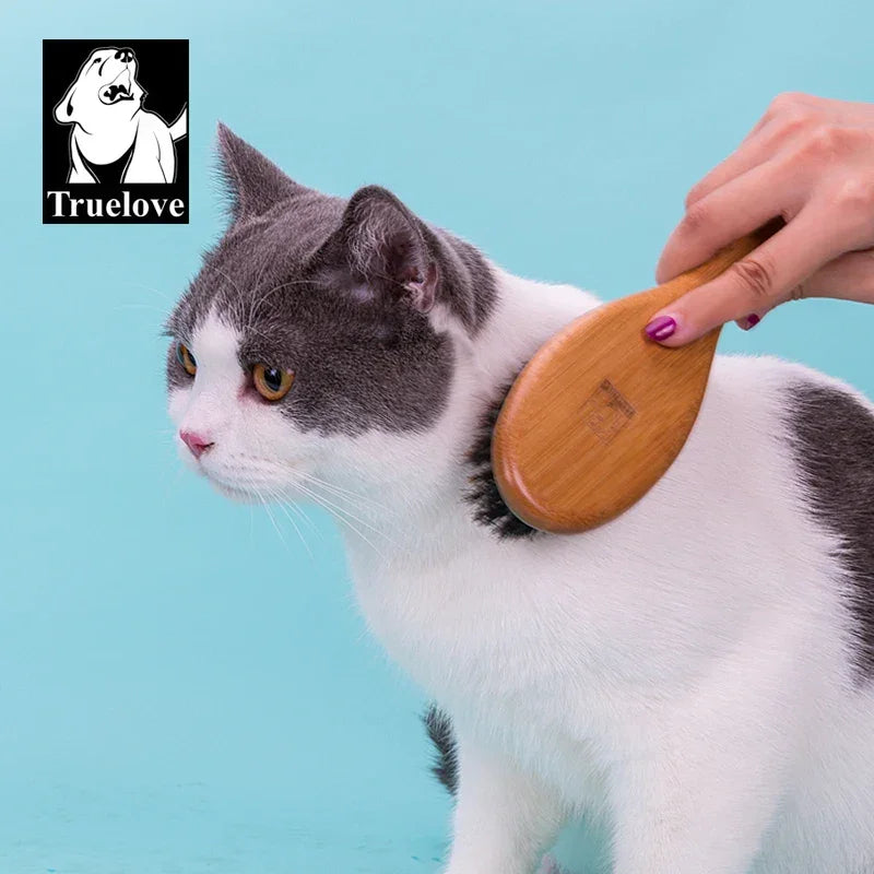 Truelove Bristles Hair Brush Pet Comb Natural Original Bamboo for Cat and Dog Massage Grooming Small Medium Large TLK21131 Peaceful Pleasures Health and Wellness