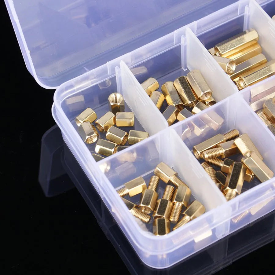 120Pcs/Set M3 Male Female Brass Standoff Spacer PCB Board Hex Screws Nut Assortment Peaceful Pleasures Health and Wellness