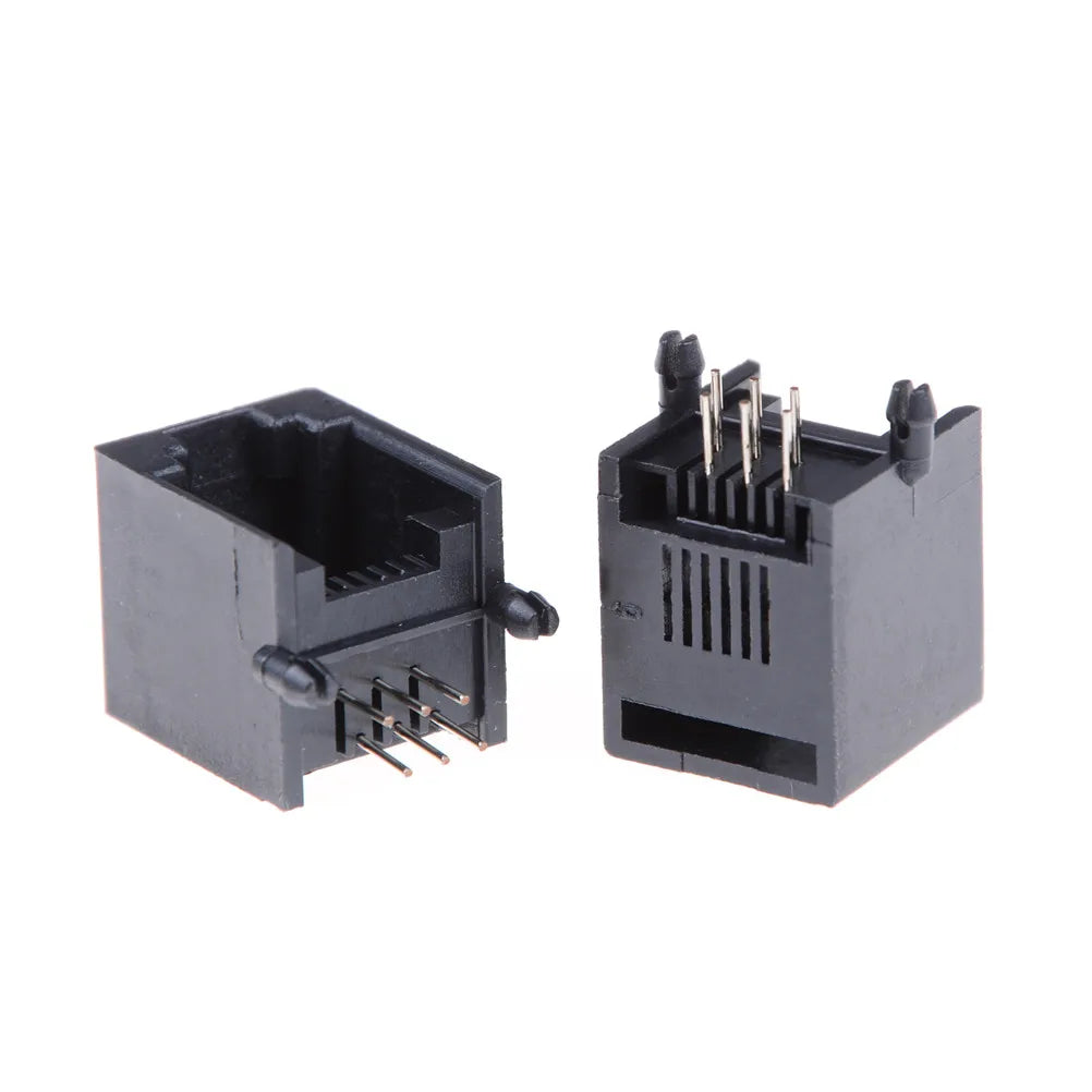 RJ12 RJ11 6P6C Crystal Female Socket Connectors – 10 Pack