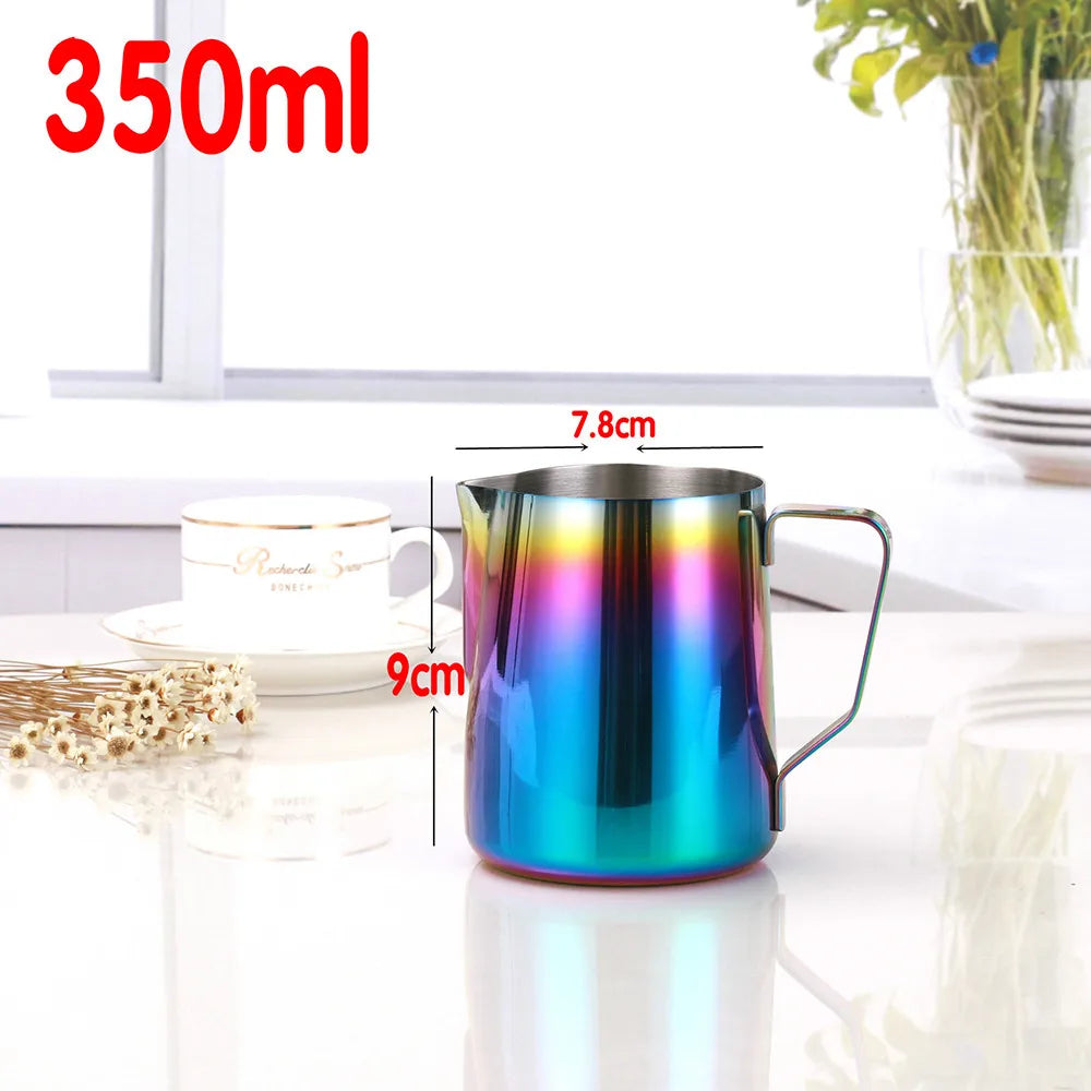 Colorful Stainless Steel Milk Frothing Pitcher – Latte Art Jug (350ml / 600ml)