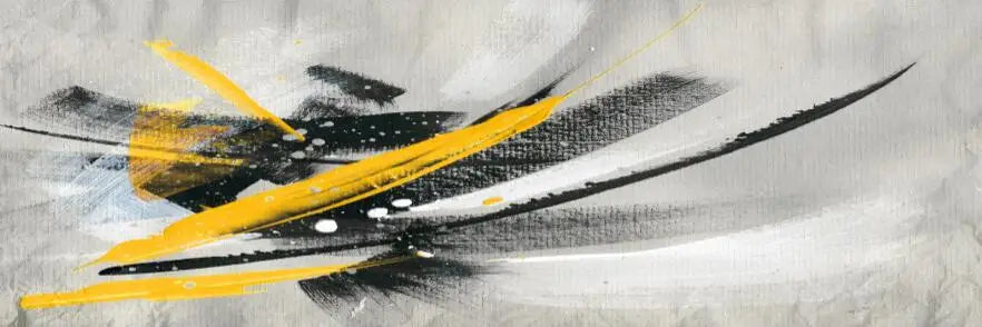 Minimalistic Black and Yellow Abstract Oil Painting on Canvas Posters and Prints Wall Art Pictures for Living Room Nordic Decor Peaceful Pleasures Health and Wellness 30x90cm No Frame PC9177