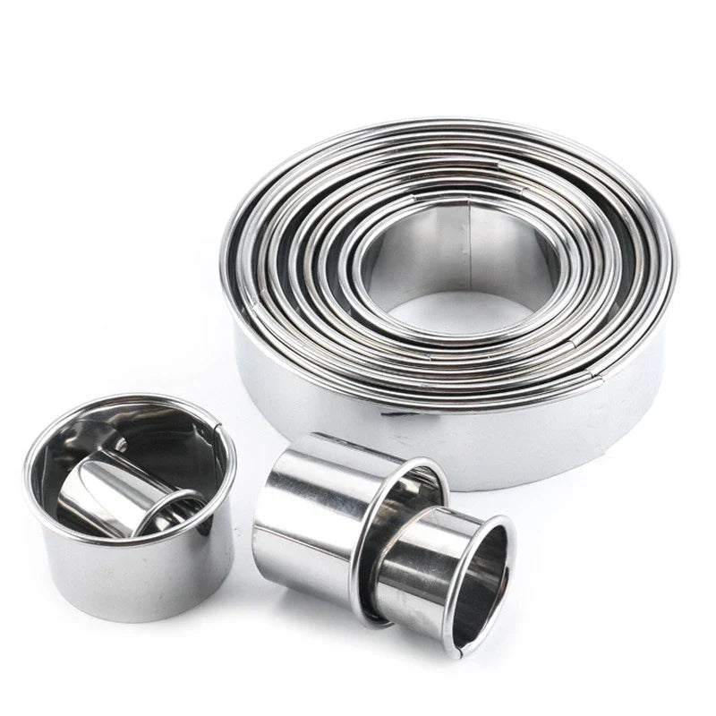 11-Pc Stainless Steel Round Cookie Cutter Set – Biscuit & Mousse