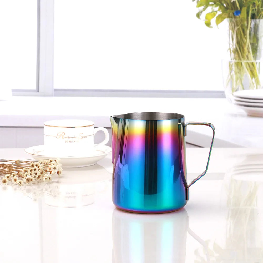 Colorful Stainless Steel Milk Frothing Pitcher – Latte Art Jug (350ml / 600ml)
