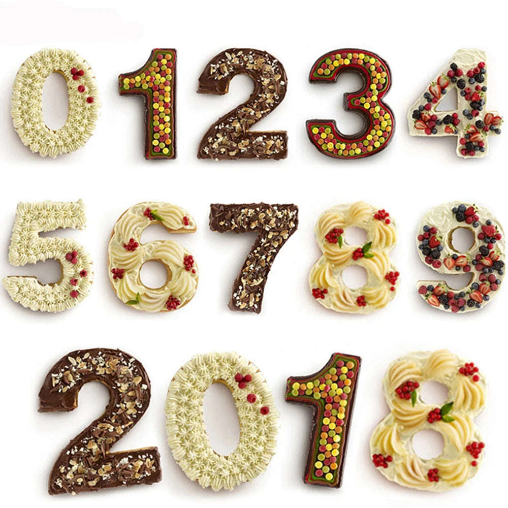Large Size Silicone Digital 0-9 Cake Mold Cake Numbers Shape Cake Mould Decoration Tool for Wedding Birthday Anniversary Peaceful Pleasures Health and Wellness