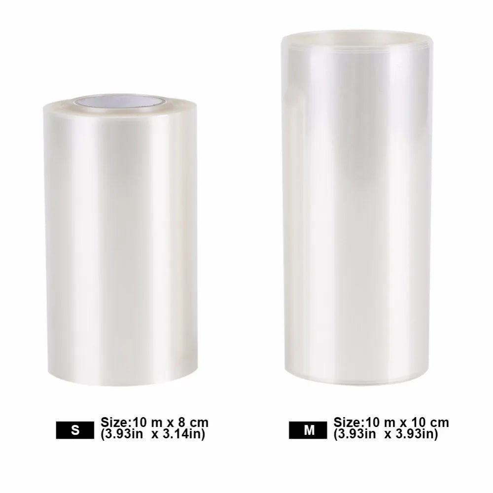 Transparent Mousse Cake Collar Roll – Clear Food-Grade PP Film, 8cm or 10cm Wide, 10m per Roll