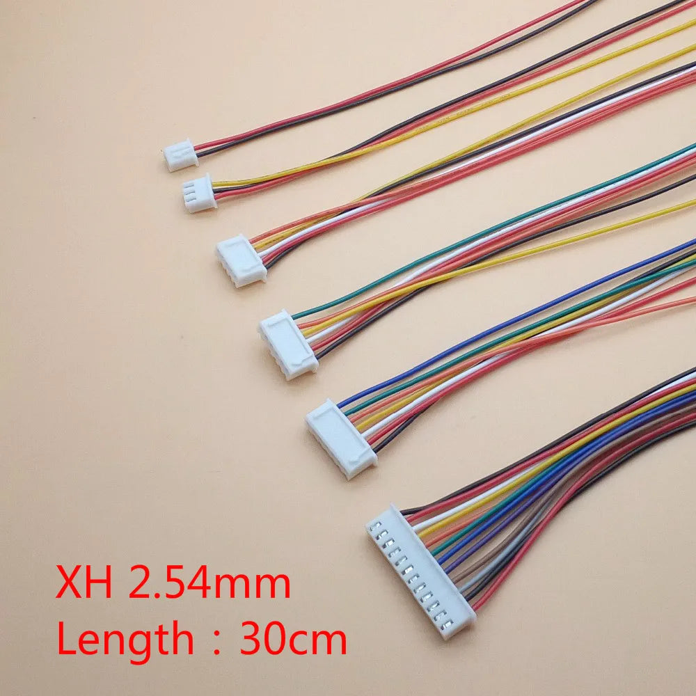 10pcs/lot JST XH 2.54 2/3/4/5/6/7/8/9/10 Pin Pitch 2.54mm Connector Plug Wire Cable 30cm Length 26AWG Peaceful Pleasures Health and Wellness 10pcs 3P 30cm