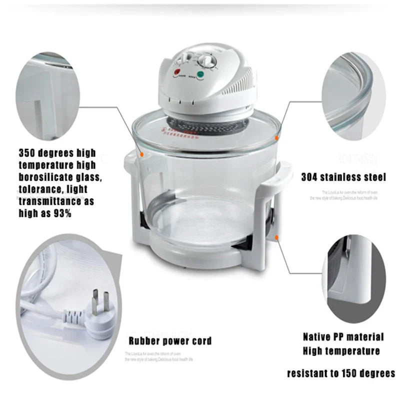 12L Halogen Turbo Air Fryer Oven LO-G6 | 1300W, 60-Min Timer