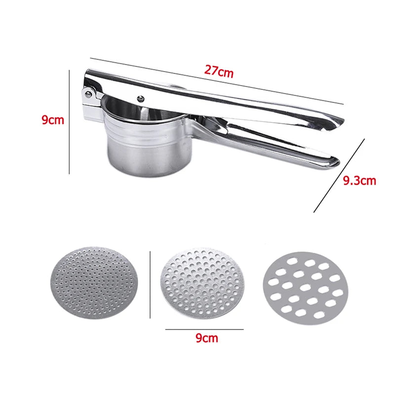 Stainless Steel Potato Ricer & Masher with 3 Interchangeable Discs Peaceful Pleasures Health and Wellness