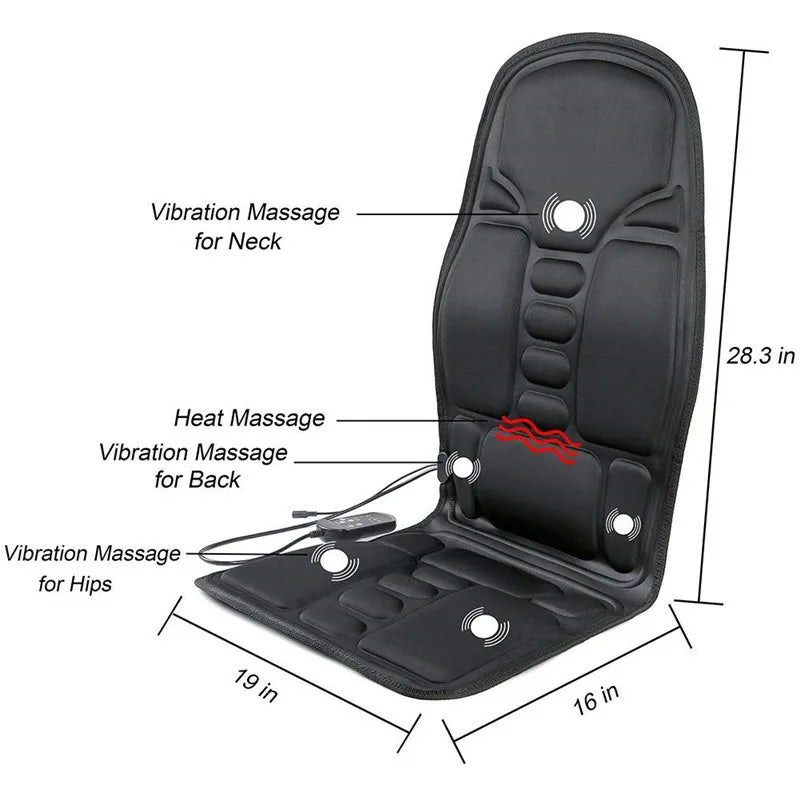 Heated Massage Cushion Pad – Full Body Back Neck & Seat Mat