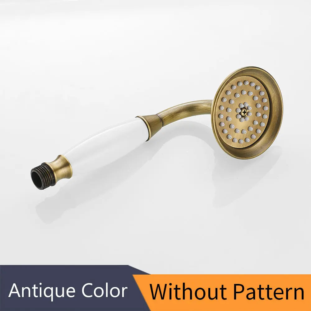 OWOFAN Antique Brass Handheld Rainfall Shower Head | Gold