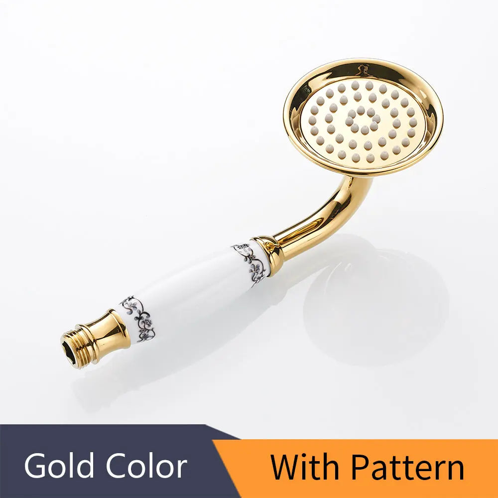 OWOFAN Antique Brass Handheld Rainfall Shower Head | Gold