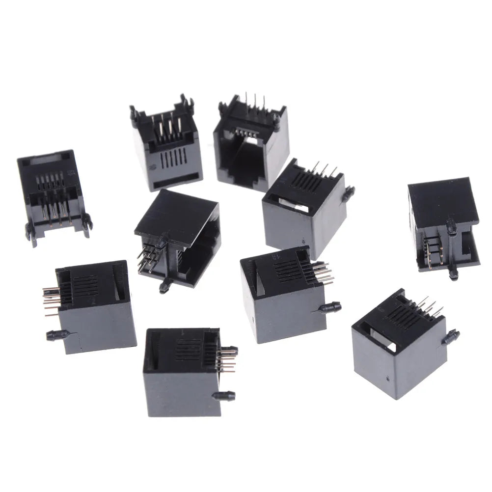 RJ12 RJ11 6P6C Crystal Female Socket Connectors – 10 Pack