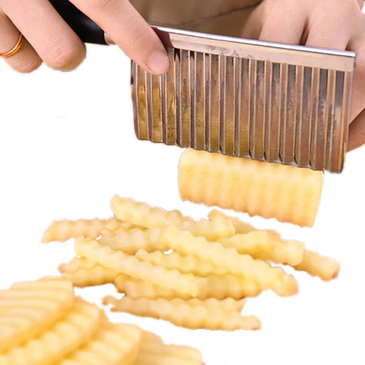 Stainless Steel Crinkle Cutter Knife – Wavy Vegetable Slicer Vegetable Crinkle Slicer Oasis Select Default Title