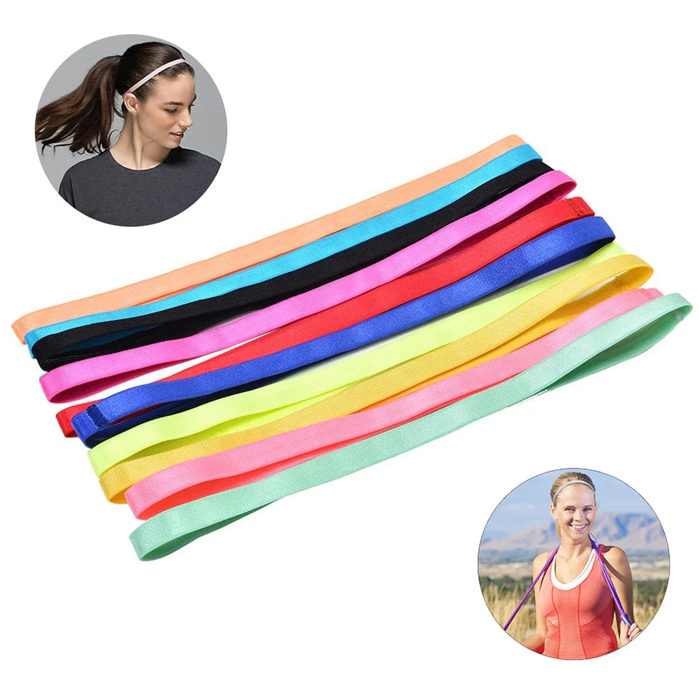 Thin Non-Slip Sport Headbands – Elastic Sweatbands Men & Women
