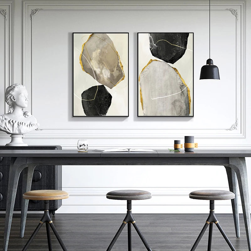 Abstract Modern Minimalist Shape Color Block Elegant Decorative Painting, Posters and Prints Wall Art Canvas Pictures Nordic Art Peaceful Pleasures Health and Wellness