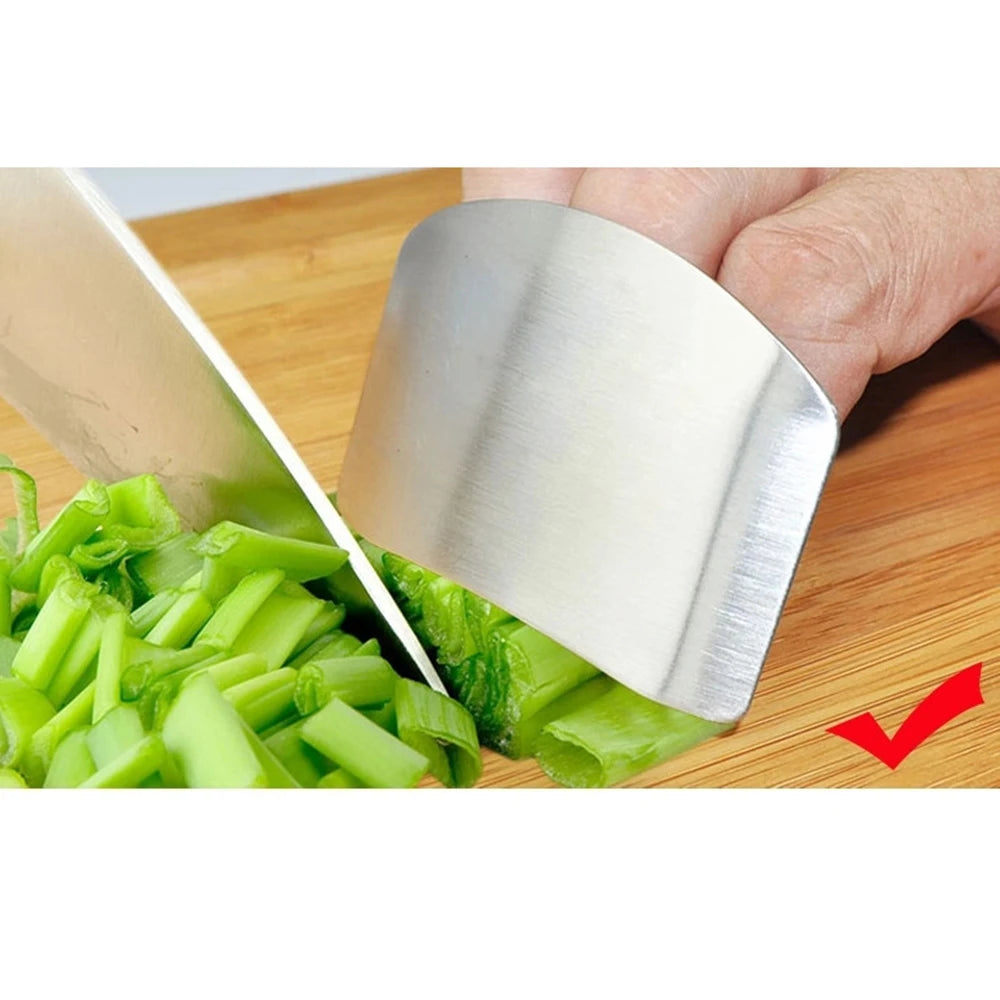 Finger Guard Protect Stainless Steel Finger Hand Protector Guard Knife Slice Chop Shield Kitchen Tool Peaceful Pleasures Health and Wellness
