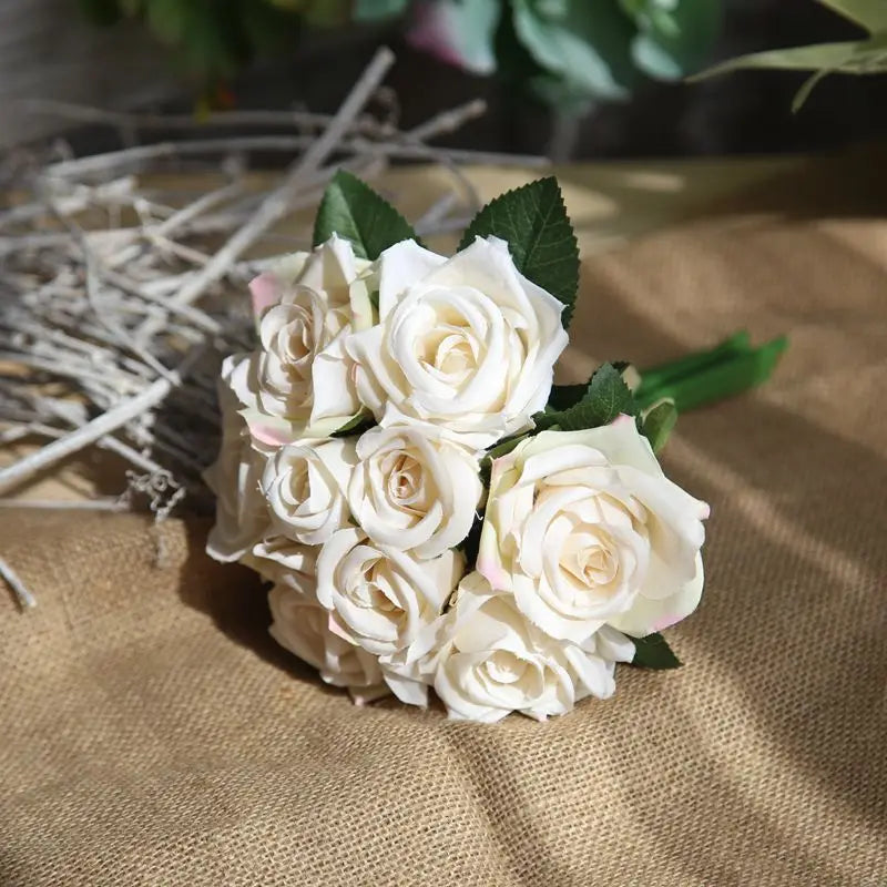 Silk Rose Wedding Bouquet – Artificial Bridal Flowers | Lovegrace