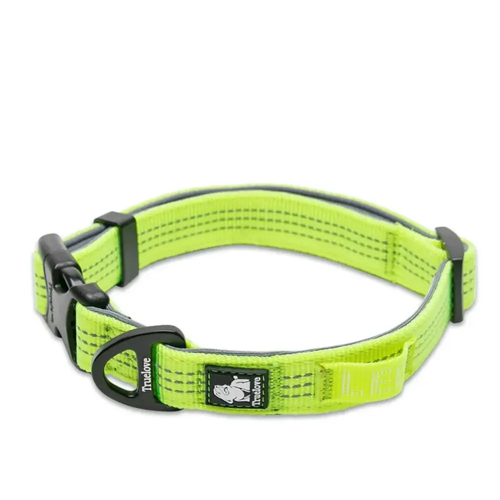 Truelove Dog Collars Set 3M Reflective Collar for Small Medium Large Dogs Puppy Adjustable Padded Soft Nylon Comfy Neck TLC5271 Peaceful Pleasures Health and Wellness Neon Yellow S spain