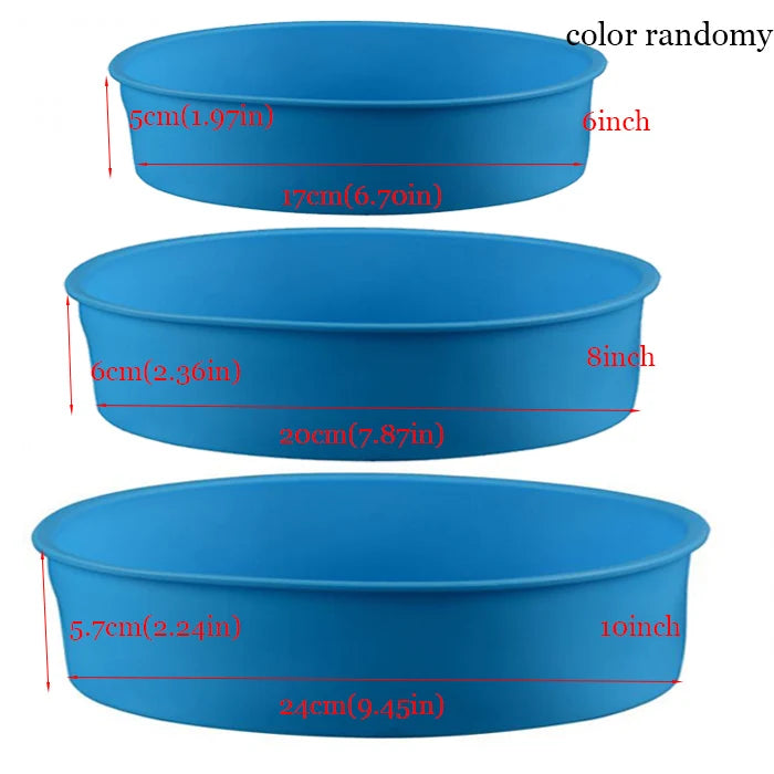 3pc/set Round Shaped Cake Mold Silicone Baking Mold Muffin Cases Cupcake Liner Baking Mold Cakes Bakeware Mould High-Quality Peaceful Pleasures Health and Wellness 3pc