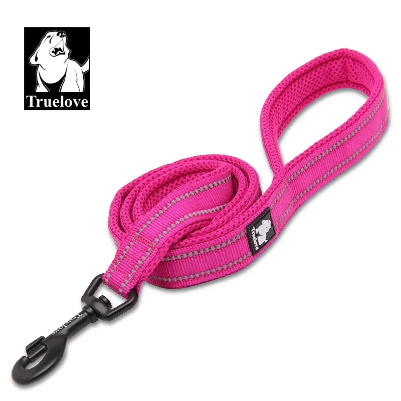 Truelove Soft Dog Pet Leash in Harness and Collar Reflective Nylon Cat Mesh Walking Training 11 Color Length 110cm TLL2111 Peaceful Pleasures Health and Wellness Fuchsia XS france