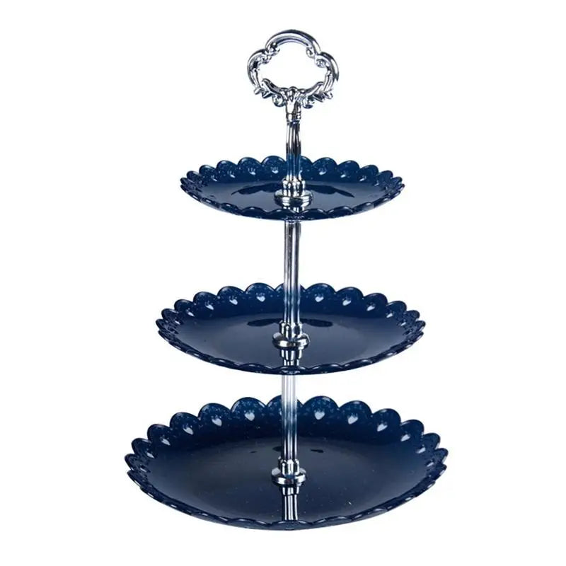 3-Tier Detachable Cake Stand – Plastic Dessert, Fruit & Cupcake Display for Weddings, Birthdays & Parties