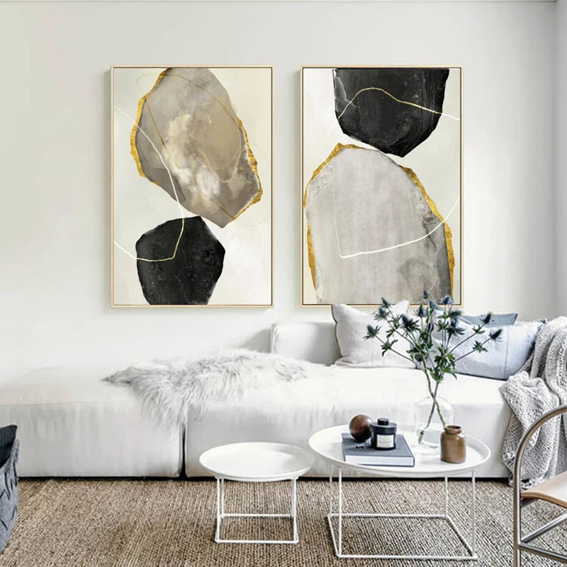 Abstract Modern Minimalist Shape Color Block Elegant Decorative Painting, Posters and Prints Wall Art Canvas Pictures Nordic Art Peaceful Pleasures Health and Wellness
