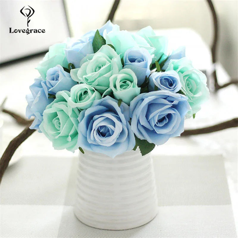 Silk Rose Wedding Bouquet – Artificial Bridal Flowers | Lovegrace