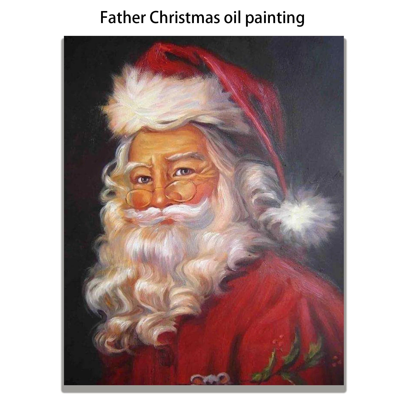 Large size Father Christmas oil painting Hand Painted Canvas Art Poster Figure Paintings For Living Room Wall portraiture Peaceful Pleasures Health and Wellness