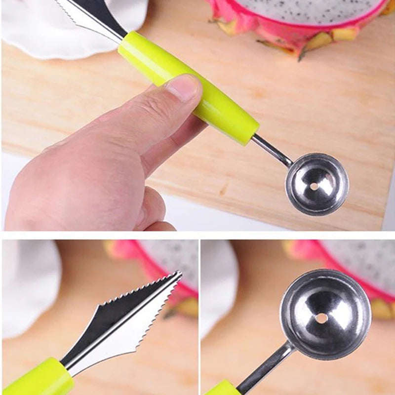 Stainless Steel Melon Baller & Fruit Scoop – Multi-Function Ice Cream & Melon Scooping Tool, 17.5cm