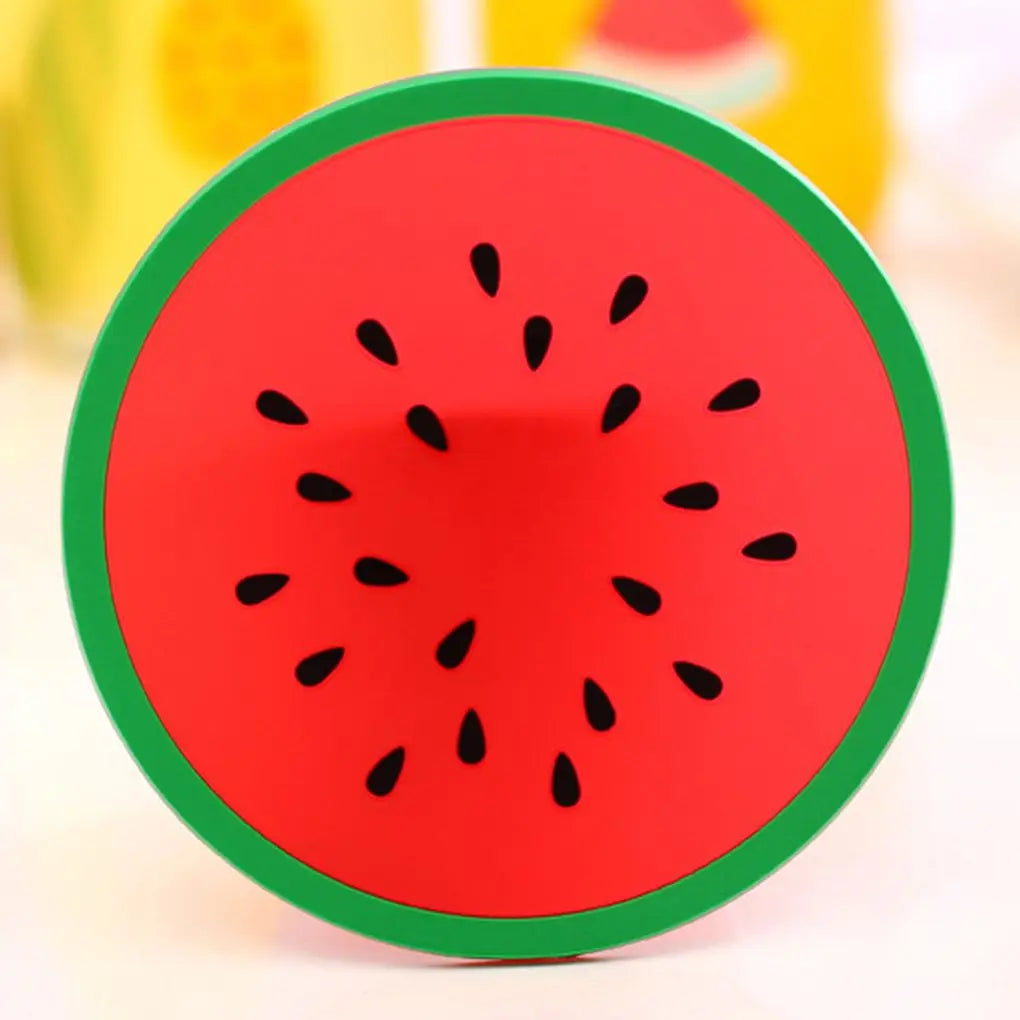 Colorful Fruit Silicone Coaster Set – Round Cup Pads & Drink Mats for Hot & Cold Beverages | 1 or 7 Pieces