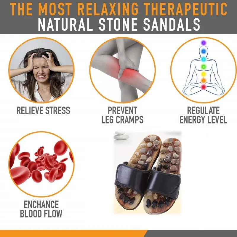 VamsLuna Acupressure Reflexology Slippers | Natural Stone Massage