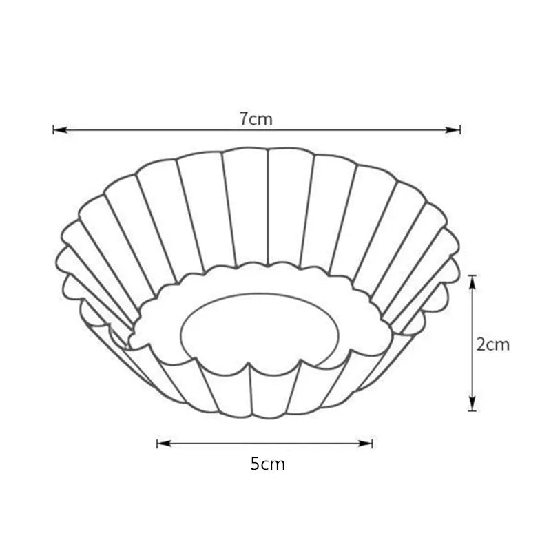 20-Pack Aluminum Chrysanthemum Egg Tart & Cake Mold Set | 7cm Reusable Baking Molds