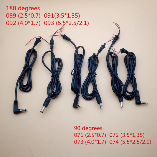 1Pcs Adapter Output Power Cord DC Male Plug with 100cm Cable 5.5*2.5/2.1 4.0*1.7 3.5*1.35 2.5*0.7mm Peaceful Pleasures Health and Wellness