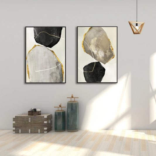 Abstract Modern Minimalist Shape Color Block Elegant Decorative Painting, Posters and Prints Wall Art Canvas Pictures Nordic Art Peaceful Pleasures Health and Wellness