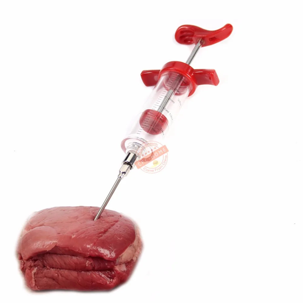Turkey Injector Syringe - 3 Marinade Injector Needles, 1oz Meat Injector Syringe with Cleaning Brush, Easy to Use & Clean Peaceful Pleasures Health and Wellness