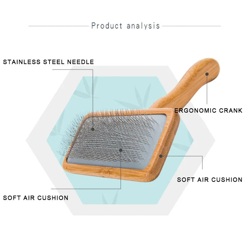 Truelove Pet Slicker Brush for Dogs & Cats–Soft Deshedding Grooming Comb, Bamboo Handle, Removes Loose Hair & Tangles TLK20131 Peaceful Pleasures Health and Wellness