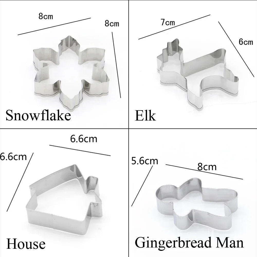 Christmas Cookie Cutters | Stainless Steel Xmas Baking Molds